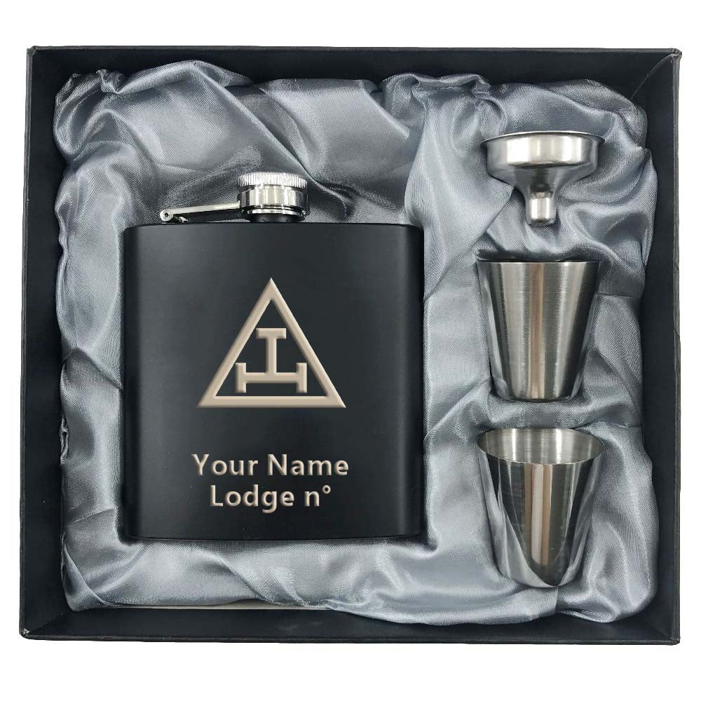 Royal Arch Chapter Flask - 2 Shot Glasses & Funnel - Bricks Masons