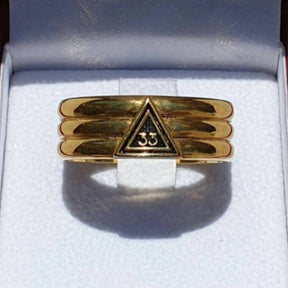 33rd Degree Scottish Rite Ring - 9K Gold - Bricks Masons