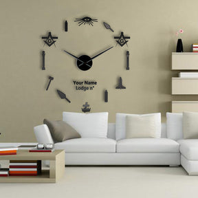 Knights Templar Commandery Clock - Frameless Design - Bricks Masons