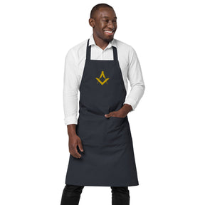 Master Mason Bllue Lodge Kitchen Apron - Square and Compass Embroidery - Bricks Masons