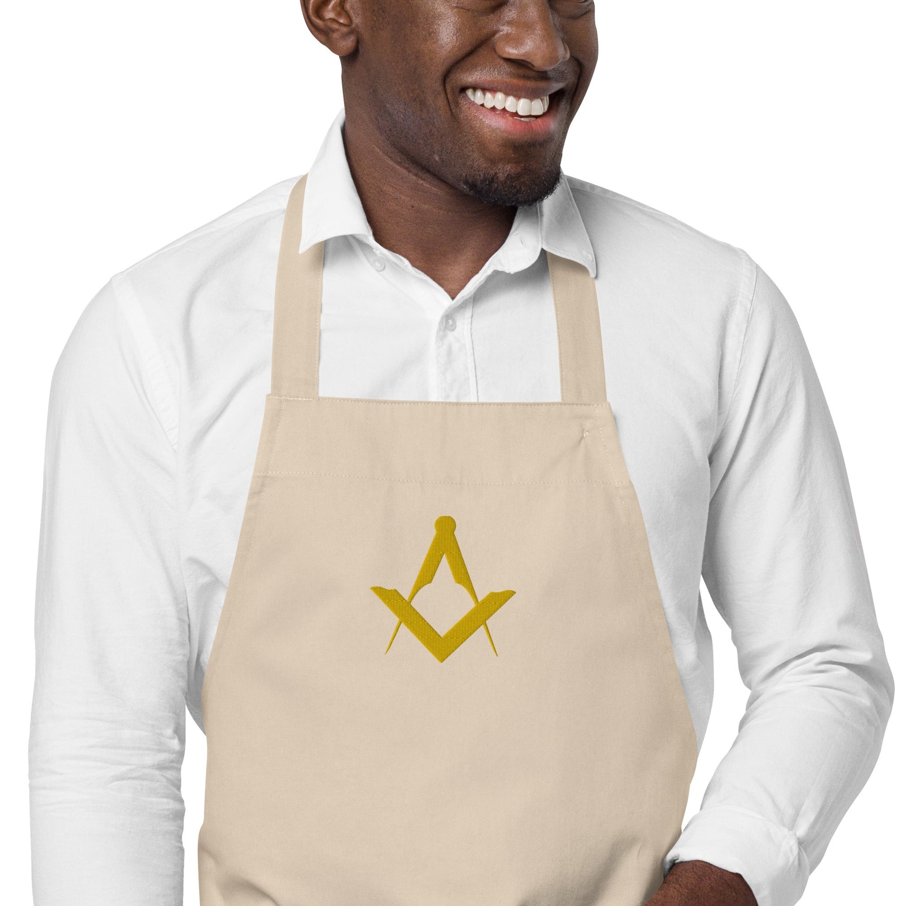 Master Mason Bllue Lodge Kitchen Apron - Square and Compass Embroidery - Bricks Masons