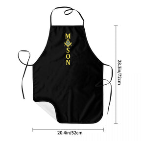 Master Mason Blue Lodge Kitchen Apron - Square and Compass G Mason - Bricks Masons