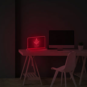 Master Mason Blue Lodge LED Sign - 3D Glowing light - Bricks Masons