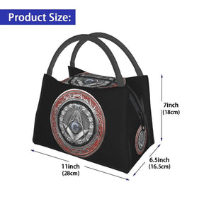 Master Mason Blue Lodge Lunch Bag - 3rd Degree Square and Compass with G Insulated - Bricks Masons