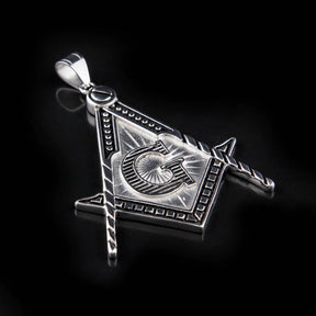 Master Mason Blue Lodge Necklace - Various Titanium Steel Colors - Bricks Masons