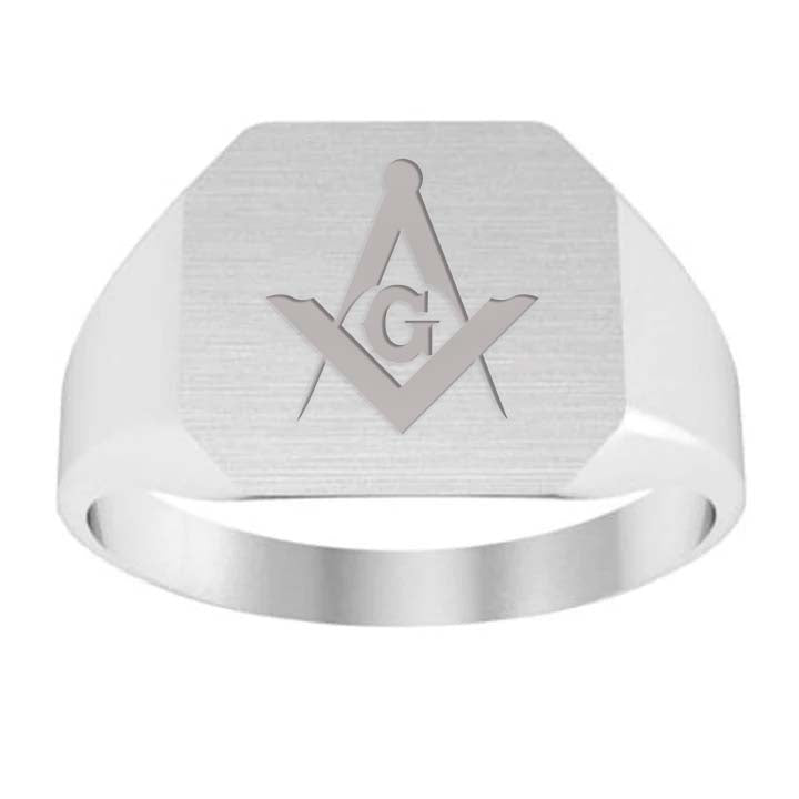 Master Mason Blue Lodge California Regulation Ring - Sterling Silver - Bricks Masons