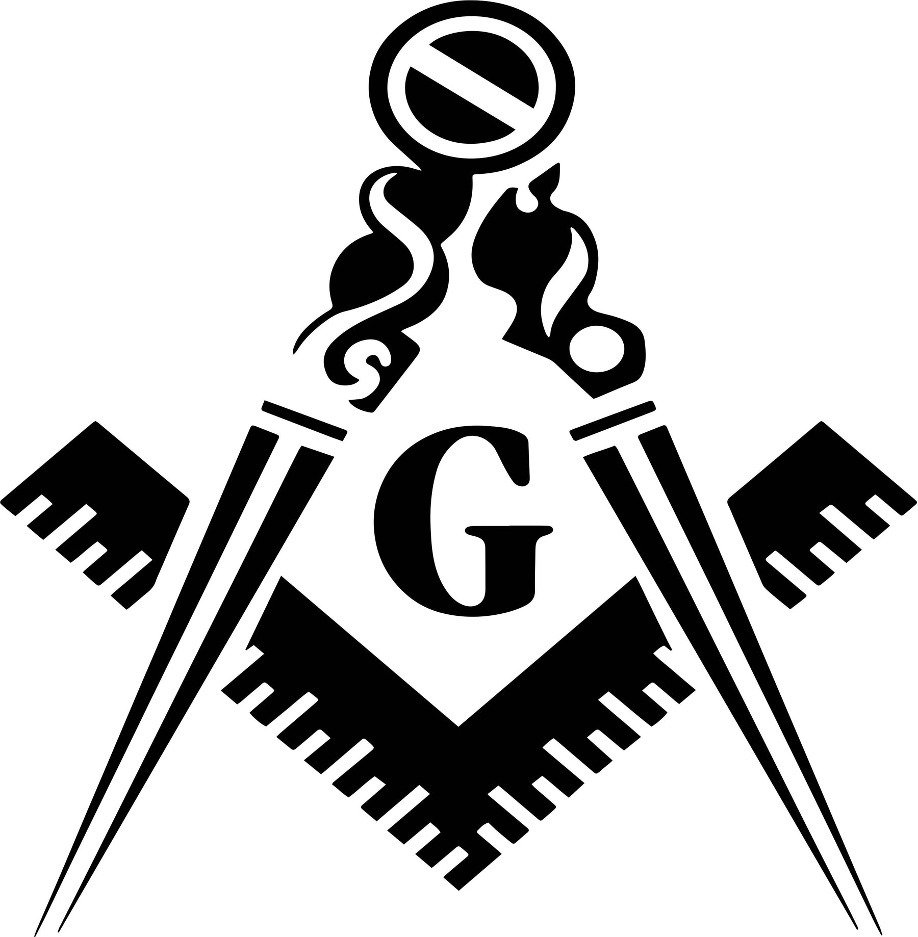 Master Mason Blue Lodge Rite Ring - Black Tungsten - Bricks Masons