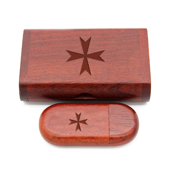 Order Of Malta Commandery USB Flash Drive - Various Wood Colors - Bricks Masons