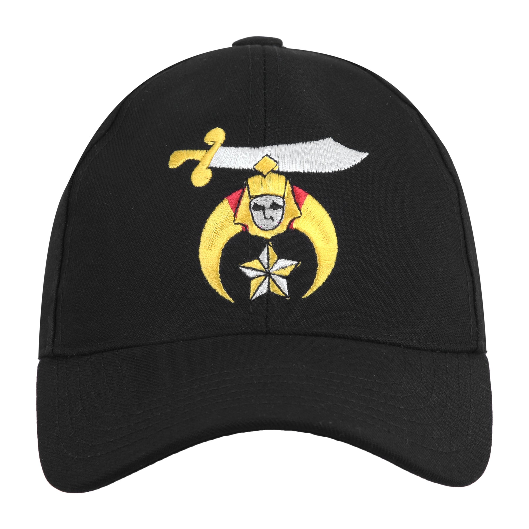 Shriners Baseball Cap - Black Embroidery Emblem - Bricks Masons