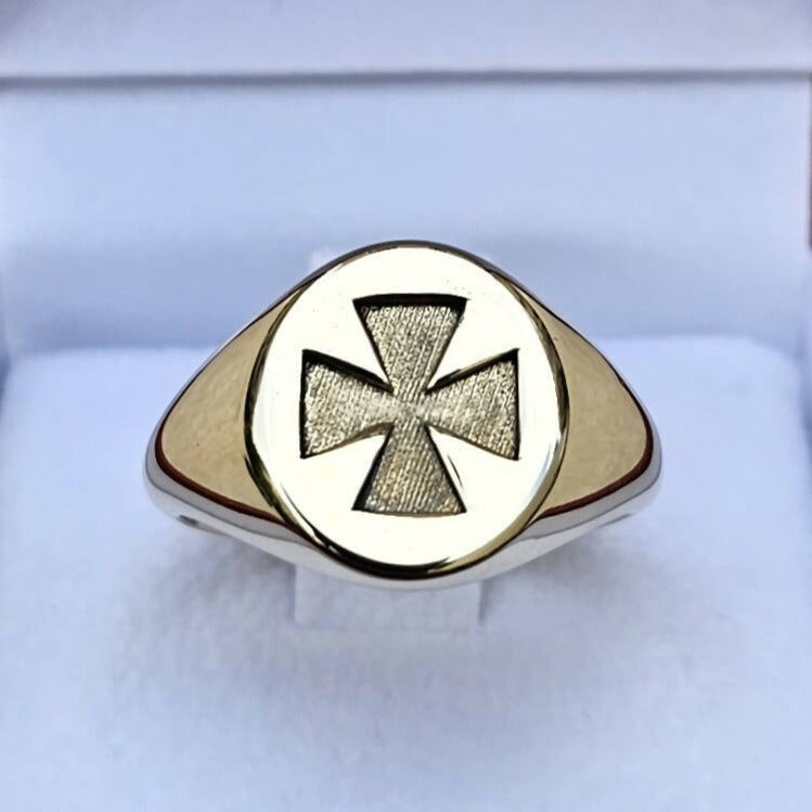 Knights Templar Commandery Ring - 18K Gold - Bricks Masons